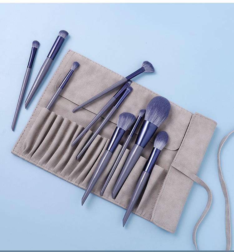 Cangzhou 10-Piece Purple Rabbit Makeup Brush Set: Powder, Concealer, Highlight, Eyeliner, and Eyeshadow Brushes