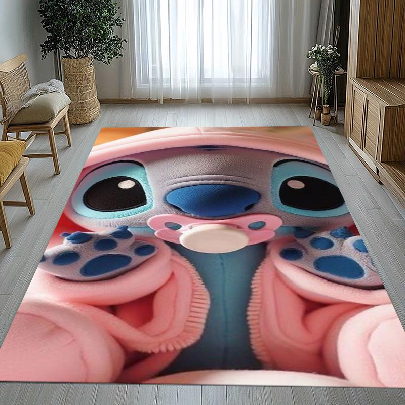 Tappeto da Salotto Antiscivolo con Disegno di Mostro Kawaii a Punti S, Morbido Tappeto per Camera da Letto, Stanza dei Giochi dei Bambini, Divano, Zerbino Decorativo per la Casa, Regalo