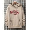 Heather Gray Vintage Burgundy New York Letter Unisex Hoodie