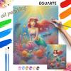 Little Mermaid Oil Paint Hand Painting Art Kit. Underwater Coral Reef Home Decor Gift