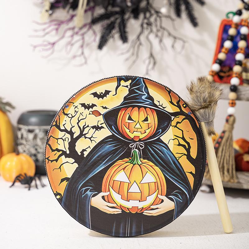 Ghost Festival Decoration Halloween Ghost Pumpkin Drum Shaman Drum Atmosphere Drum Beating Music Drum Undead Drum