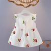 Girls Cute Dress Summer Cotton Vest Skirt 0-3 Baby Girl Nightdress Dress Doll Skirt White Sleeveless A-line Skirt