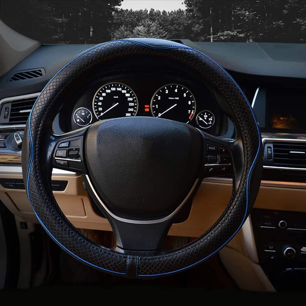 hengshao Steering Wheel Cover, Small Size, Genuine Leather, Stylish, Steering Cover, For Regular Cars,