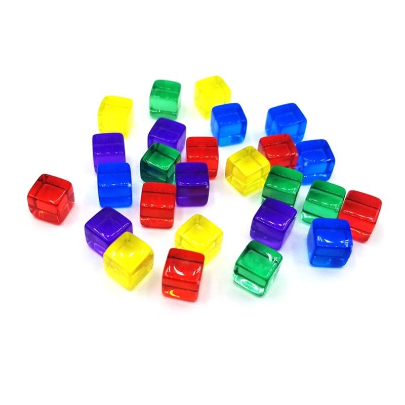 200Pcs 6 Side 8mm Clear Dices DIY Educational Dices Engraving Acrylic Blank Dices D6 Dices Party Family Board Game Dices