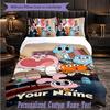 Personalized 3Pcs Bedding SetAmazing World of Gumball Custom Text Duvet Cover Pillowcase Set Bedroom Gift