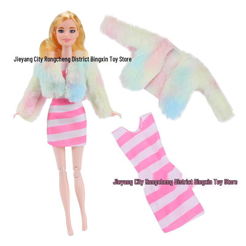 

Набор модной одежды из 3 предметов для 11-дюймовой куклы Барби: Шерстяное пальто и платье Single Outfit