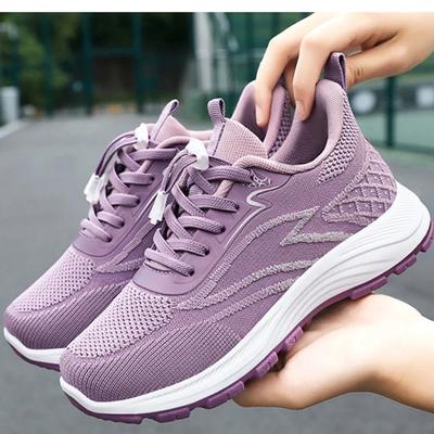 Thick Bottom Purple Shoes , The New Casual Sneakers  High Quality Breathable Women Vulcanized Shoes Outdoor Walking Sneakers