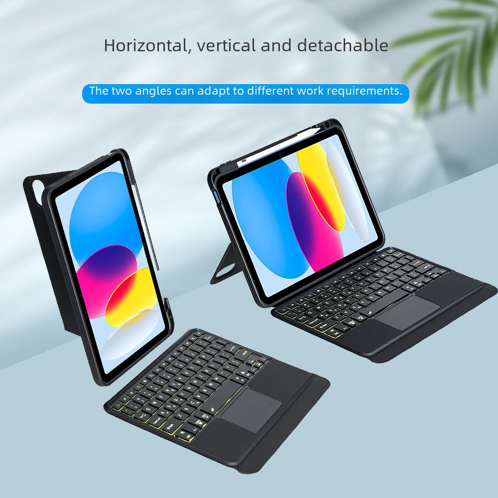 10.9 iPad Pro Tablet Protective Cover with Wireless Bluetooth Keyboard, Backlight, Mini 6 Shaft - Compatible with Air 3 and 10.2 models.