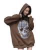 Rhinestone Hooded Sweatshirt for Both Men and Women, Thickened with Fleece, Large-sized Sporty and Casual Loose Top for Autumn and Winter