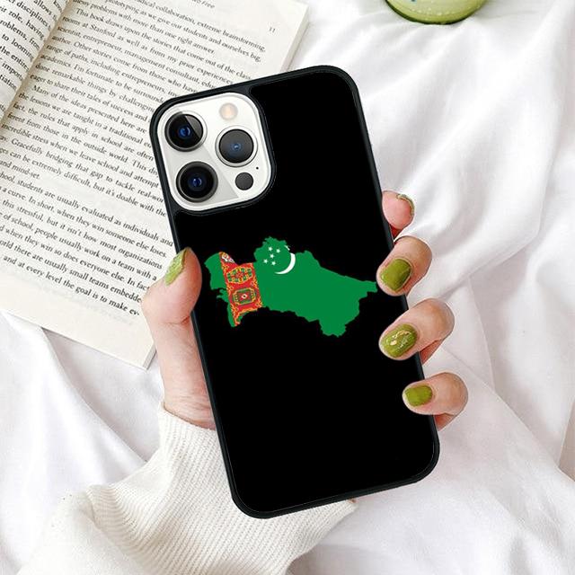 Turkmenistan Flag Phone Case for iPhone 17 Air 16 PRO MAX 15 14 PLUS 11 12 13 Back Cover Fundas Shell