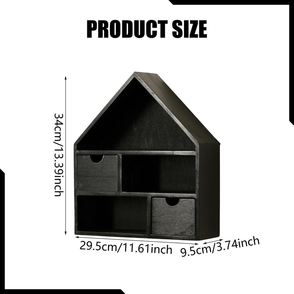 Wooden Display Case Vintage Wall Mounted Curio Cabinet Organizer Shelf for Figures Collectibles and Room Decor