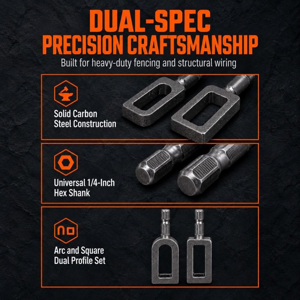 2 Set Carbon Steel Wire Twisting Tools 1/4 Inch Hex Shank Rebar Tying Twister  Fencing Projects