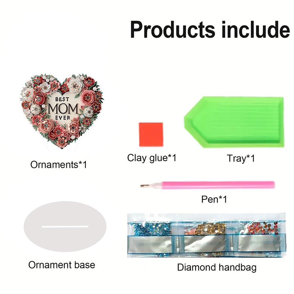 Acrylic 2D Flat DIY Double-Sided Desktop Diamond Art Kits Diamond Painting Desktop Ornaments Kit for Home Office Desktop Decor