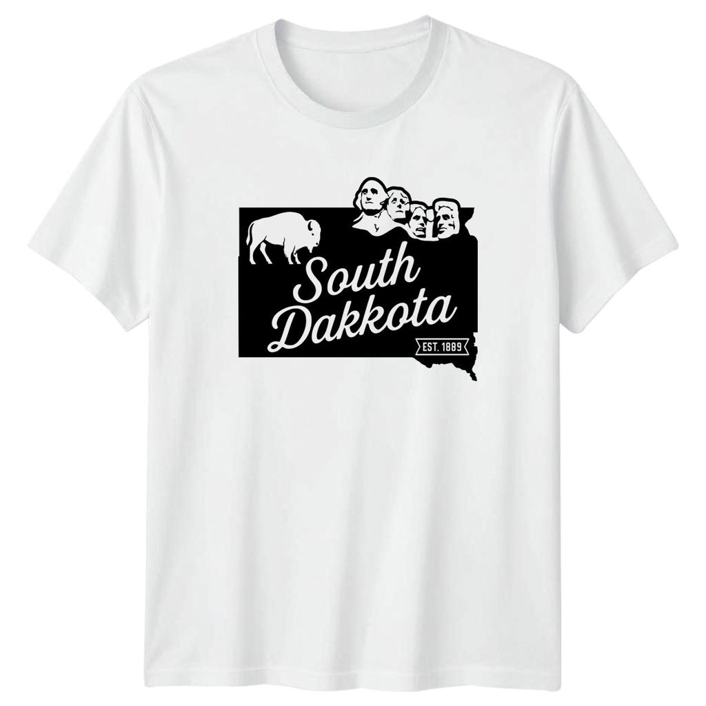 South Dakkota EST 1889 Mount Rushmore Bison US States Unisexs Unisexs Graphic Tee