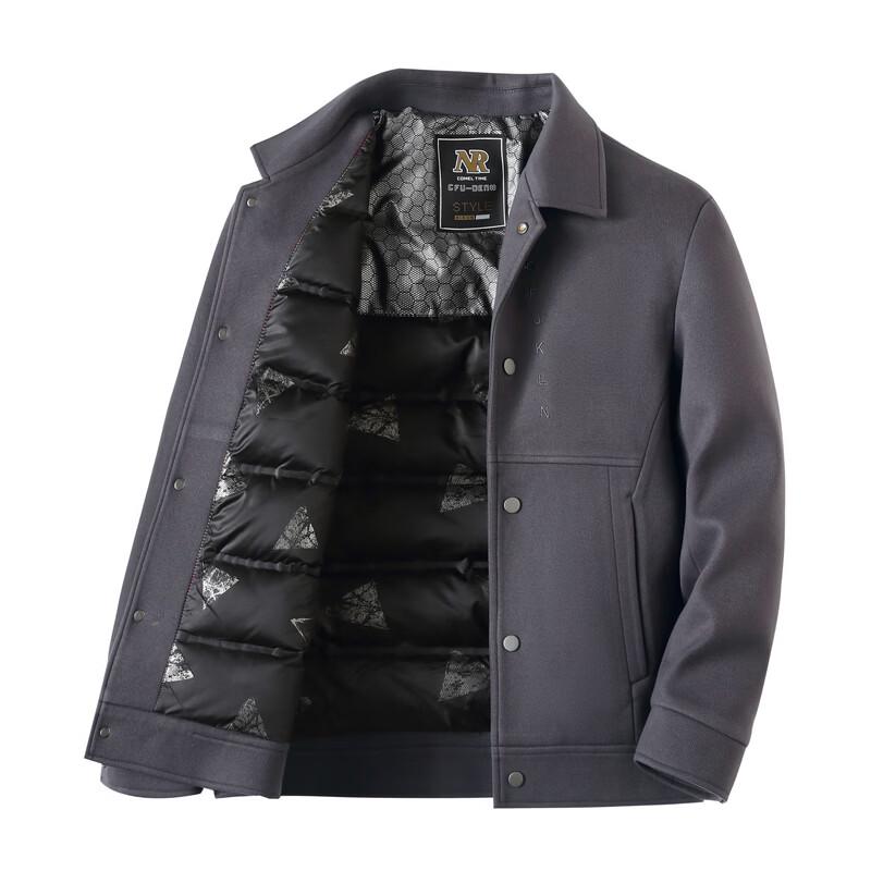 ROMON Men's Classic Winter Lapel Down Jacket