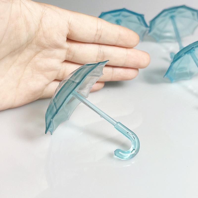1Pcs Dollhouse Furniture Accessories Transparent Plastic Mini Umbrella Home Decoration Children'S Play Toys