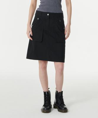 Woman Women'S Cargo Knee-Length Skirt [Black]