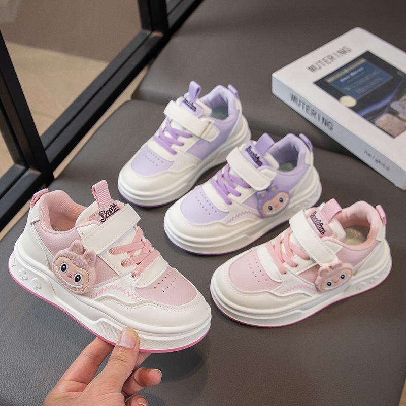 Girls Cartoon Sports Shoes Fashion Running Shoes 2025 Autumn New Middle-aged and Older Children's Soft-soled Casual Shoes Children's Board Shoes