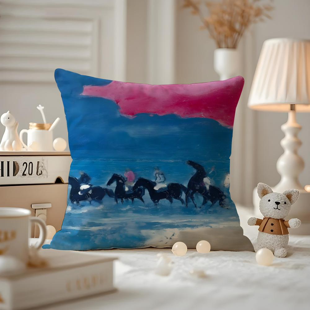 The Art Of Taking Dreams As Horses Cushion Cover Pattern Printed Pillowcase For Living Room Sofa Cushion Cover & Bedroom Decor