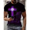 Jesus Letter Graphic Print Men's T-shirt Summer Short Sleeve T-Shirts Casual Oversized Jesus Christ Men's and Women's T-shirt Top
