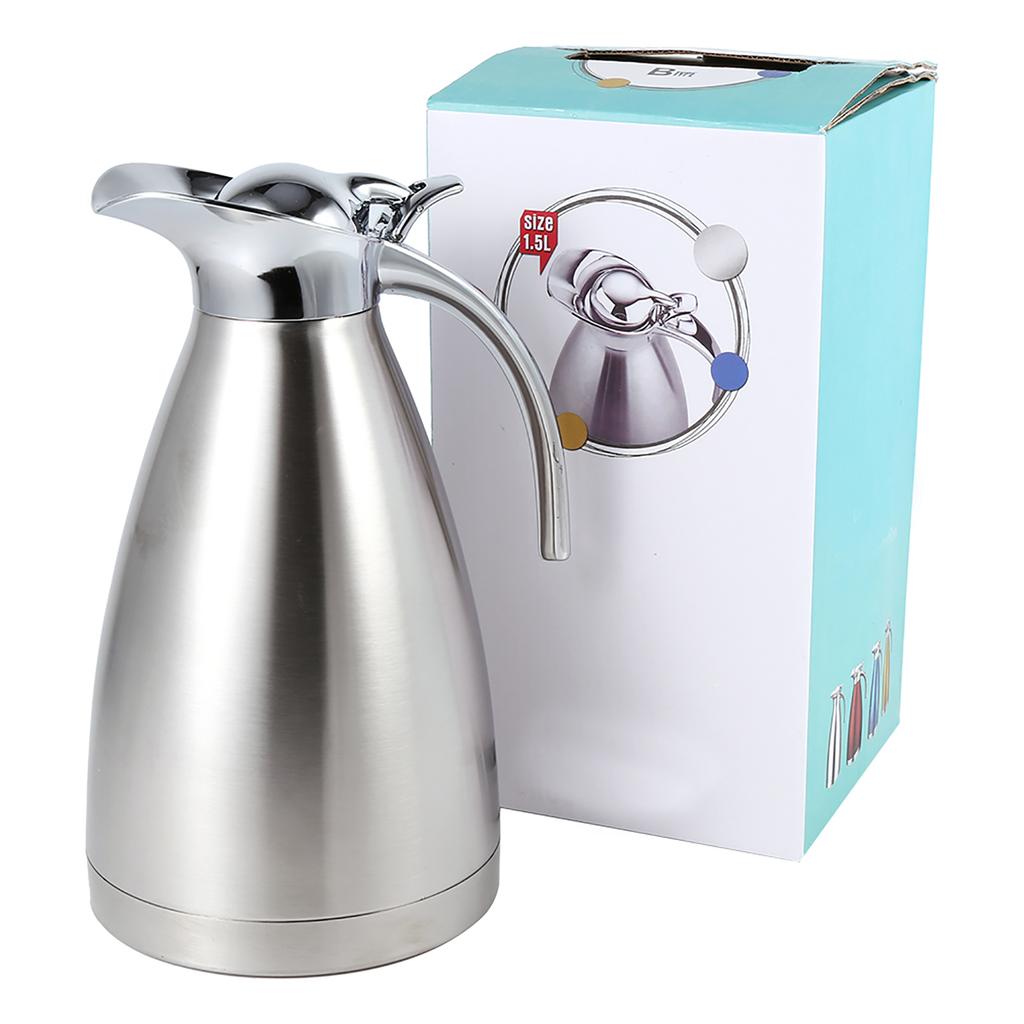 Stainless Steel Coffee Tea Pot Double Wall Vacuum Insulated Thermo Jug Hot Water Bottle
