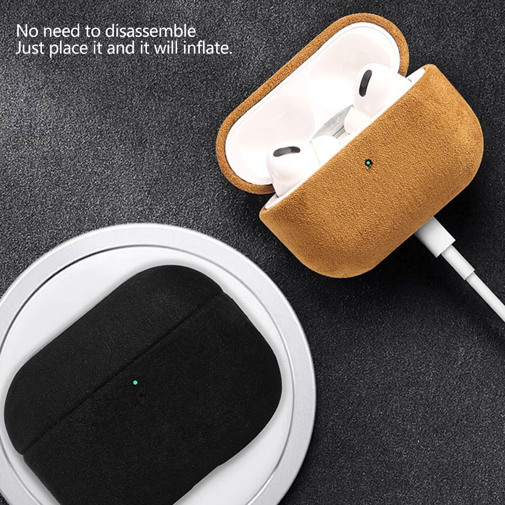 For Airpods Pro 2 Airpods Pro 3 Airpods 4 3 Case Retro Suede Leather Earphone Case Luxury Artificial Leather All Inclusive Case