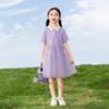 Girl's Summer Color-block Polo Mesh Dress