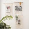 1 buc Decor de perete Boho Suport plasă pentru reviste Macrame decorativ Plasă de perete macrame pentru casă Raft de perete macrame cu ciucuri Portabil