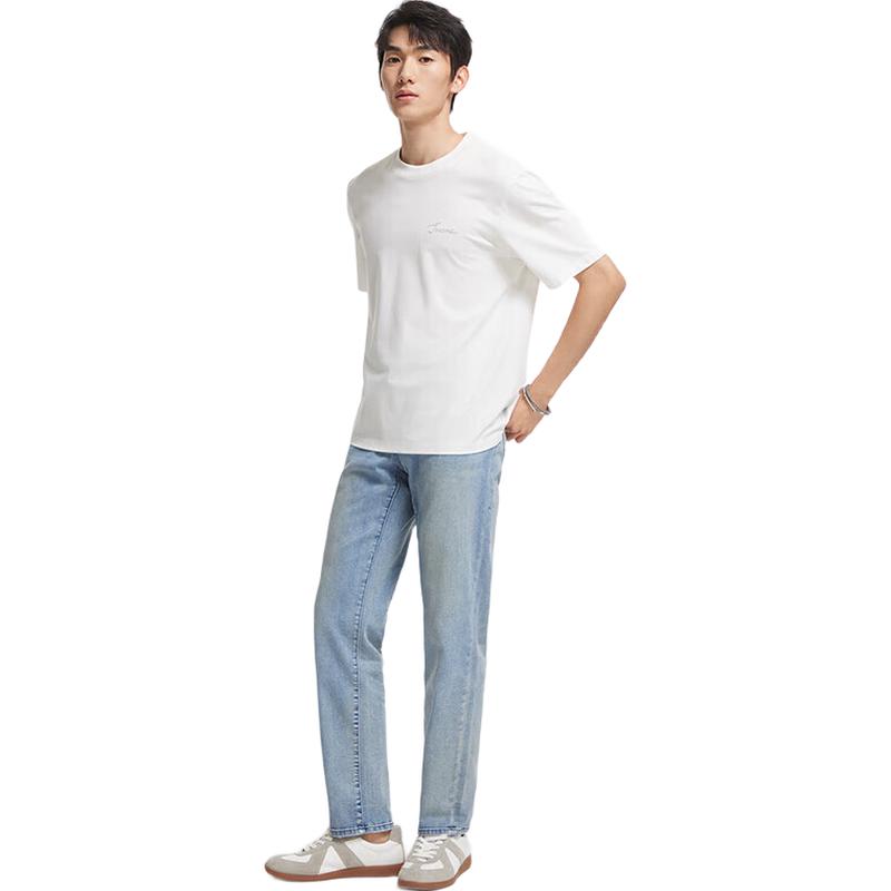 

Joeone Men s High-Elastic Straight-Leg Jeans 37 Code