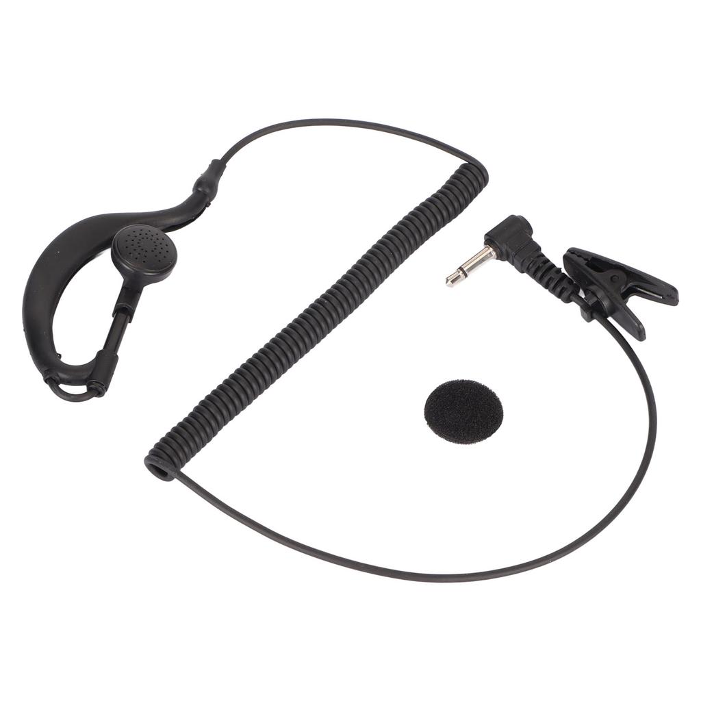 3.5MM Walkie Talkie Headset Earpiece Ear Hooked Clear Sound Quality 1 Pin Black for Two Way Radios