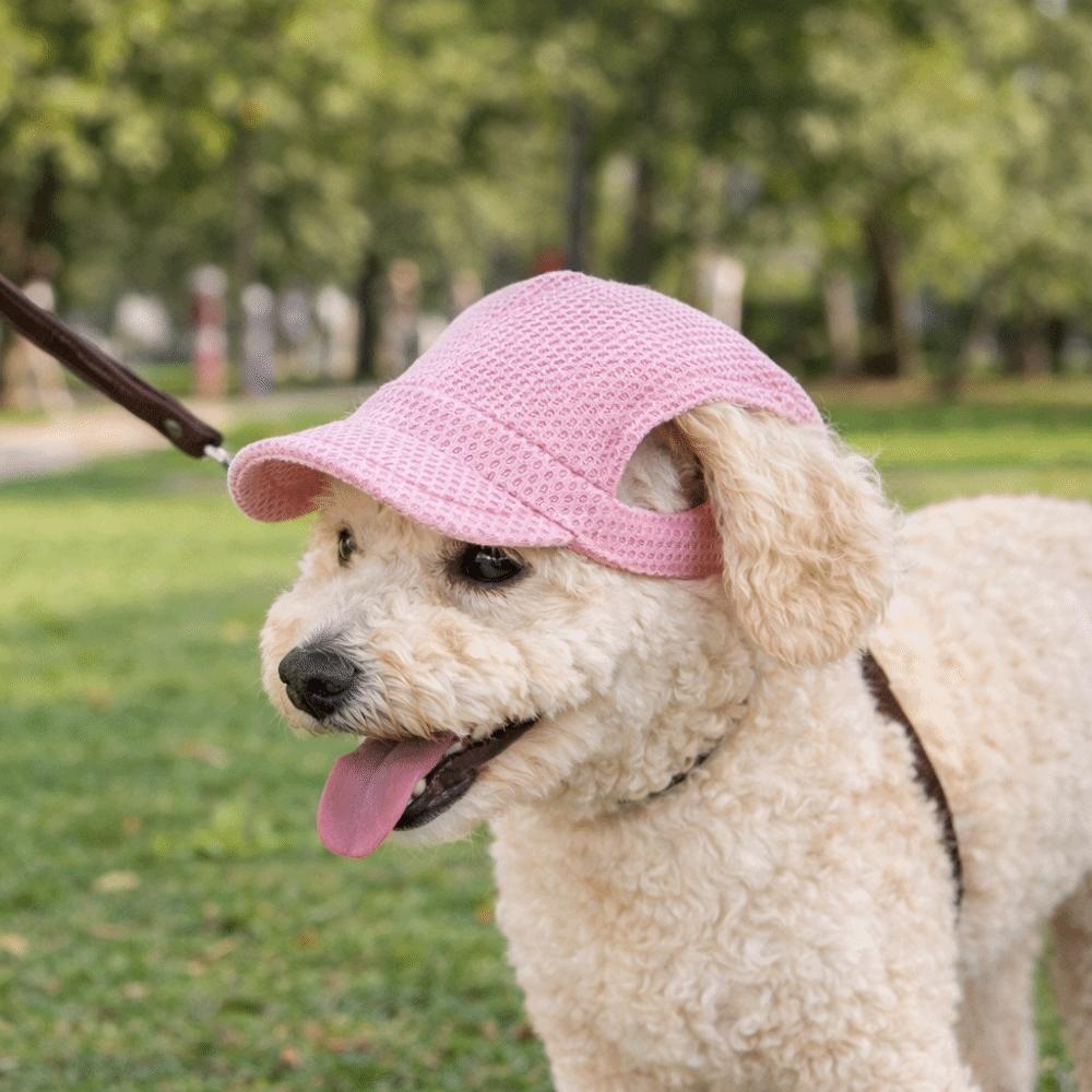 Casual Style Breathable Pet Sun Hat Ear Holes Sun Protection Dog Visor Hat Adjustable Pet Baseball Cap Pet Costume
