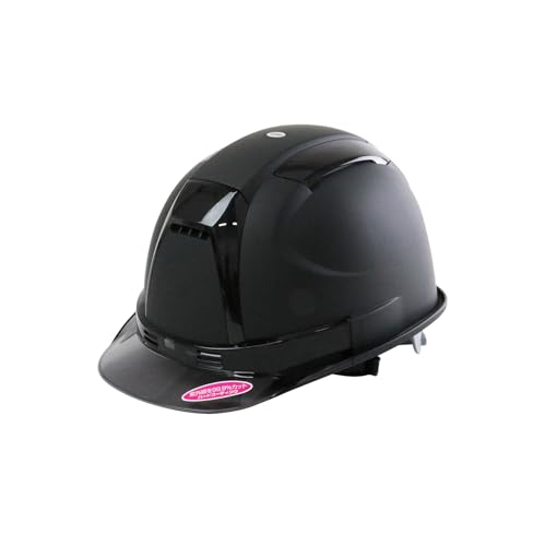 TOYO SAFETY Matte Black Helmet with Vents, No. 390F-OT-SS