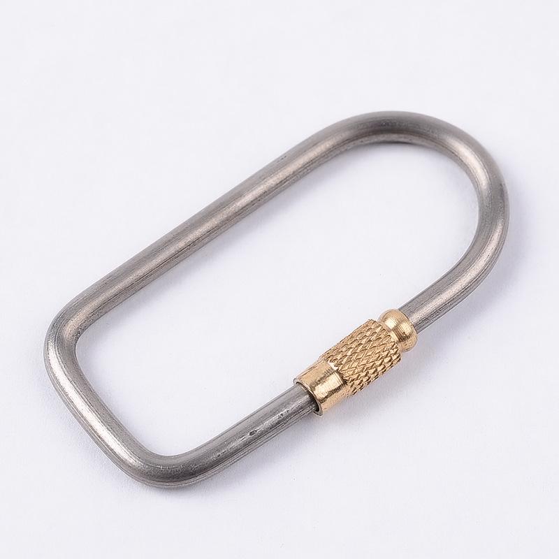 Men s Titanium Alloy Keyring with Quick Release Lock Hook and D-shaped Carabiner