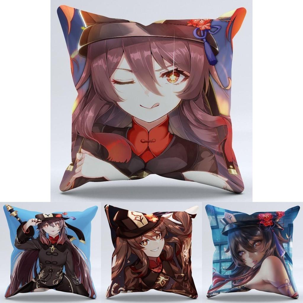 Genshin Impact Hu Tao Pillow Case Soft Plush Cushion For Magical Home Decoration