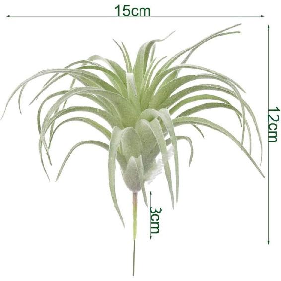 2 PCS Artificial Succulents Plants Unpotted Fake Flocking Tillandsia Air Plants Succulent Bromeliads Bouquet Arrangements Faux Plants DIY for Garden