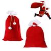 Christmas Velvet Santa Bags with Drawstring Christmas Red Santa Gift Bags Large Gift Sack for Xmas Present Party Supply Costume