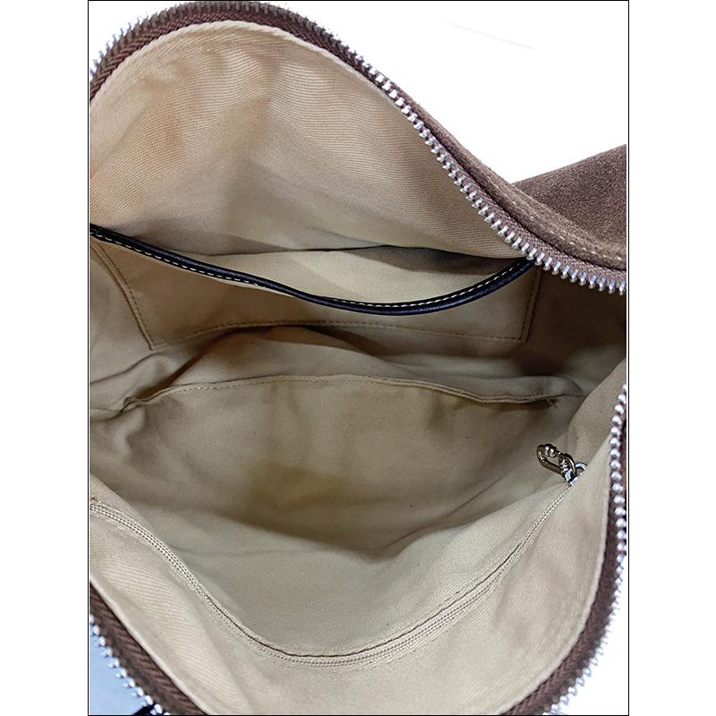 Luxury Women Suede Leather Hobo Shoulder Bag Vintage Half Moon Handbag Cross Body Daily Casual Underarm Purse Genuine Cowhide