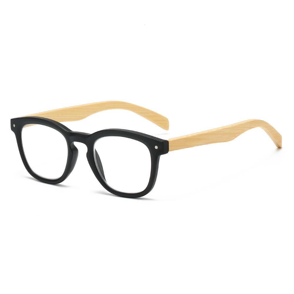 3341 Wood Grain Anti-Blue Light Glasses, Men's & Women's Stylish Japanese-Korean Square Frame, High-Definition Readers.