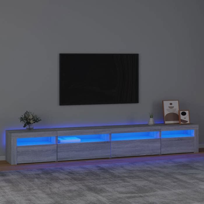 VidaXL Meuble TV avec Lumières LED Centre de Divertissement Rangement Meuble Média Meuble de Salon Salle de Séjour Maison 3152752