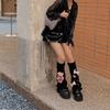 Aesthetic Fashion Ripped Hole Knitted Leg Warmer Streetwear Harajuku Boot Cover 3D Bloody Bear Doll Leg Sleeve for Women