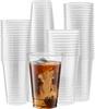 20OZ Clear Plastic Cups Lids and Straws for Iced Coffee Cups Disposable Smoothie Cups for Cold Drink Free BPA Crystal Plastic