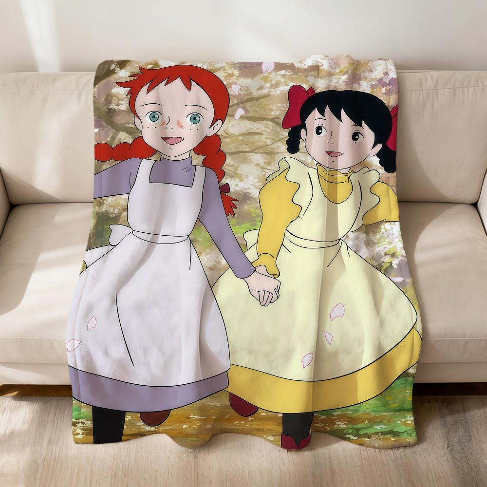Classic Anime A-anne Of Green Gables Flannel Soft Warm Plush Blanket Sofa Living Room Pet Hogar Bedroom Gift Home Car Portable