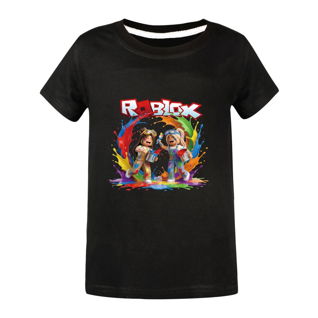 5577 Kids Casual Roblox Print Short Sleeves T-Shirt Top