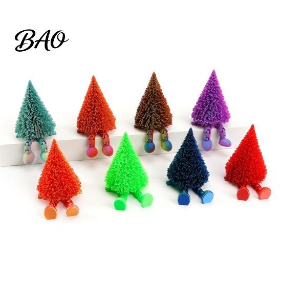 Unique Creative Christmas Gifts Tree Figure, Flexible Movable Joints 3D Printed Collectable Figures Ornament, Festive Atmosphere Figure for