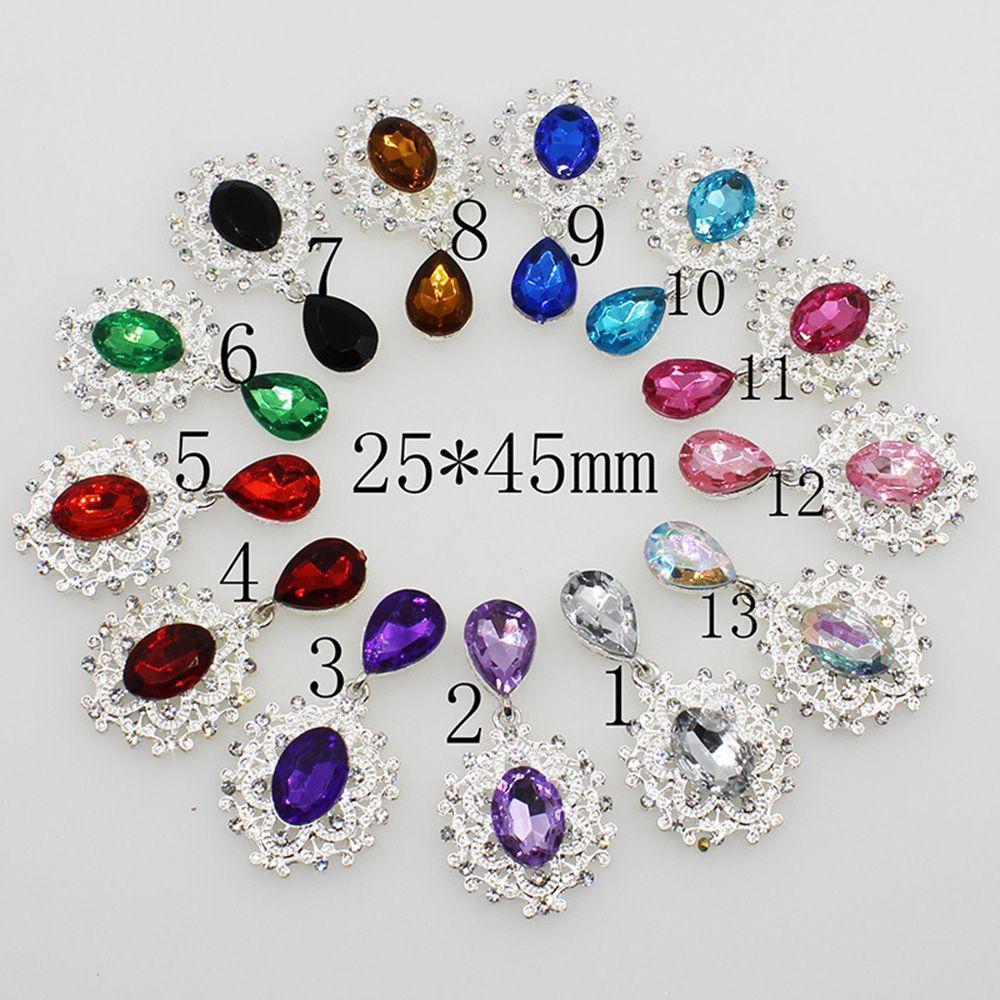Garment Decorative Faceplate Sparkling Crystal Sewing Button Scrapbooking Pendant Alloy Rhinestone