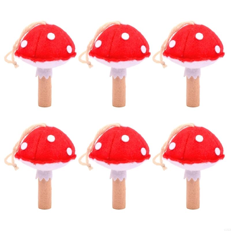 62KD Needle Felted Mushroom for Unique Bag Charm and Keychains 6Pack