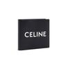 Celine Double Fold Letter Logo Smooth Cowhide Leather Coin Purse Men Wallet Black 10C873DME-38SI