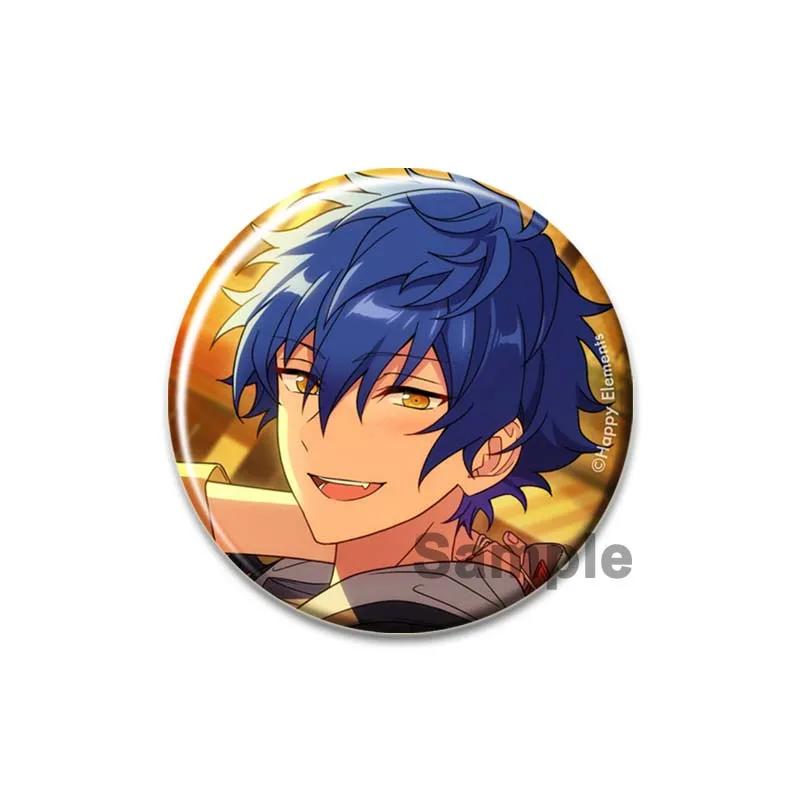 32/44/58mm Ensemble Stars Idol Brooch Round Cartoon Cosplay Badge Akehoshi Yuuki Fushimi Narukami Lapel Pins for Backpack Gift Accessory