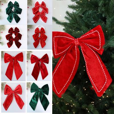 Weihnachtsschmuck Großes Samt 3D Schleifendesign Mehrfarbig Festlich Feiertag Weihnachtsbaum Fenster Hängende Dekorations-Accessoire