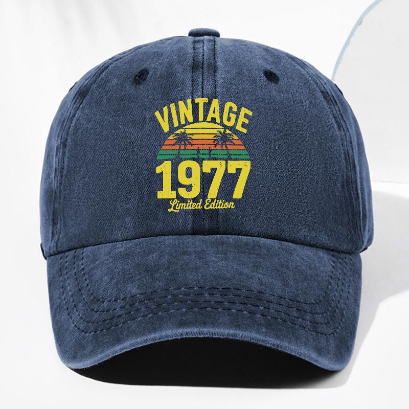 Unisex Coconut Tree VINTAGE  Print Washed Vintage Baseball Cap Fashionable Outdoor Hat for Men and Women Adjustable Trucke